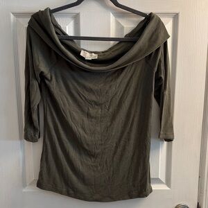 Off-Shoulder Olive Green Women's Top